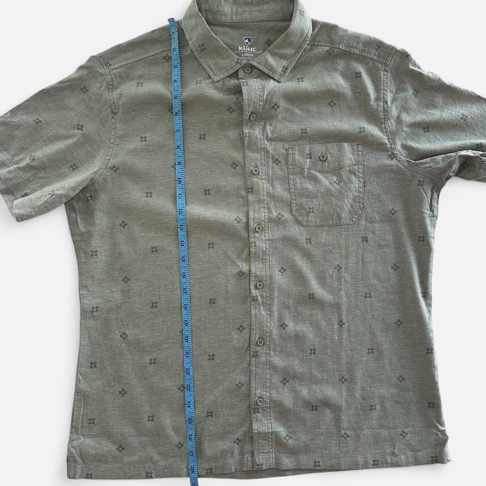 NWT KUHL Men's Getaway Shirt in Aloe Collared Button Up Hemp Performance Large - Picture 6 of 7